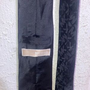 Michael Kors men’s All Black MK tie Suit Dress Casual Midnight